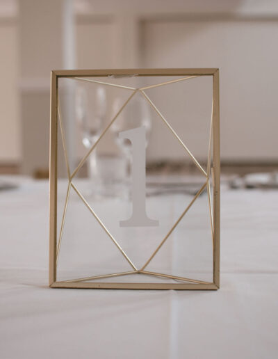 Gold geometric frame table number